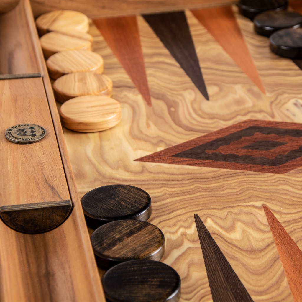 Olive Burl Wood Backgammon - Davis Concept Store